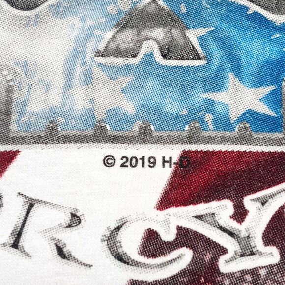 Harley-Davidson Charlotte NC T-shirt Size 2XL Made in USA Skull American Flag - Picture 3 of 7